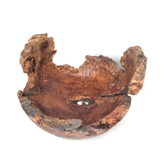 Paul C cherry burl bowl raw edge knots beautiful - Picture 12 of 14